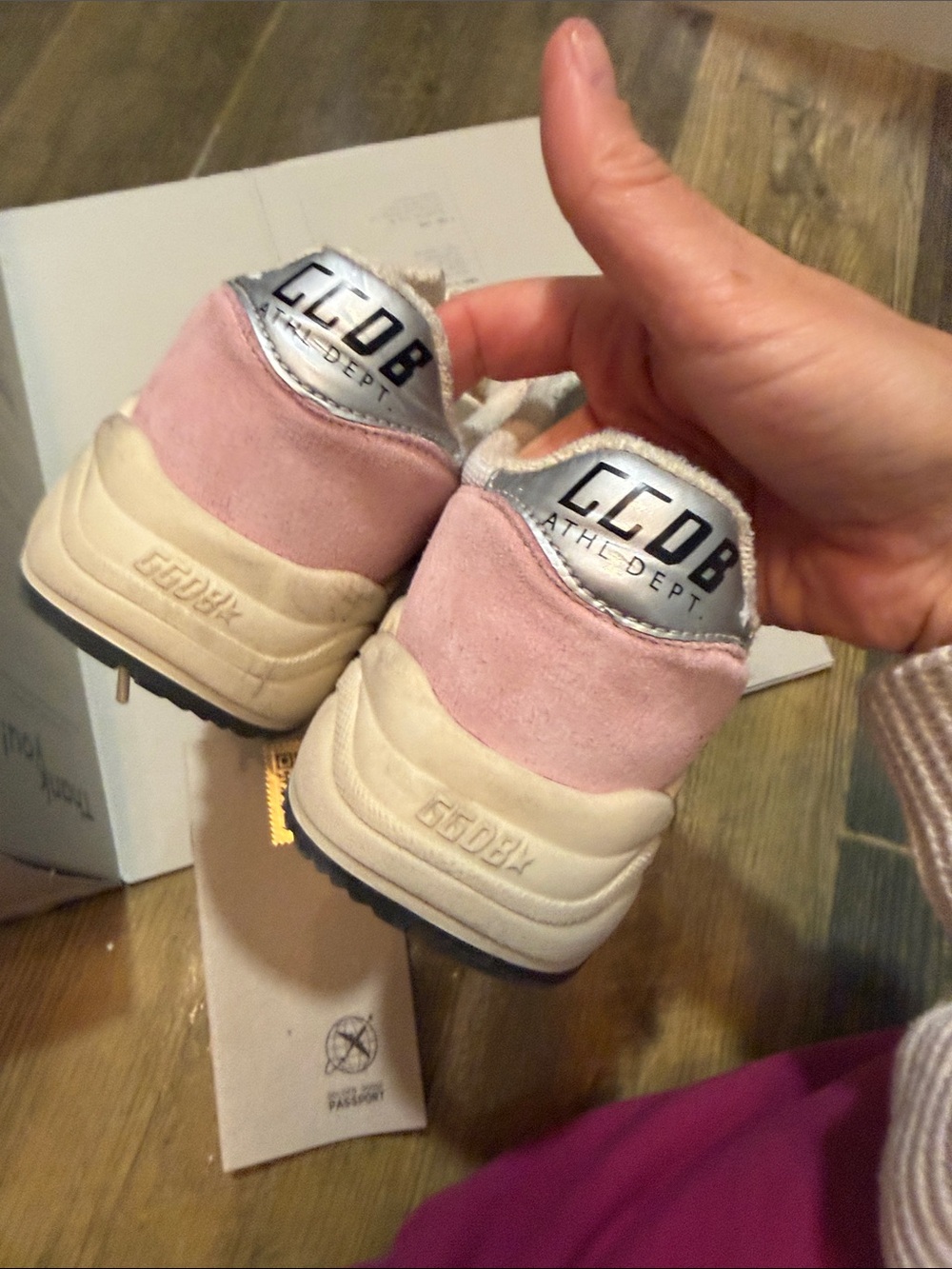 Golden Goose Pink and White Glitter Star Sneakers - Picture 4 of 10